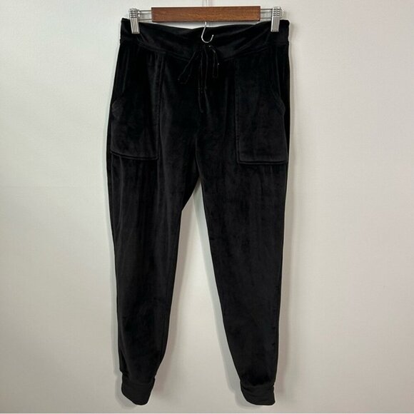 House of Harlow 1960 Black Velour Velvet Joggers Sweatpants Women’s Size Small - Picture 1 of 6